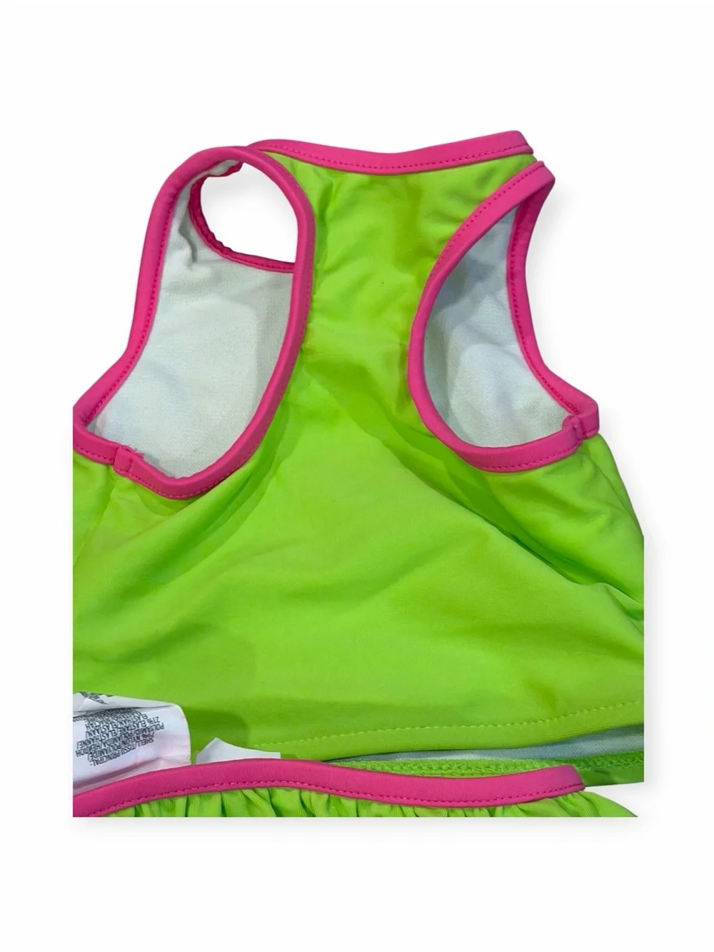 Ralph Lauren,  Lime Green & Hot Pink Ruffle Two-Piece Swim Set, Size 9 months